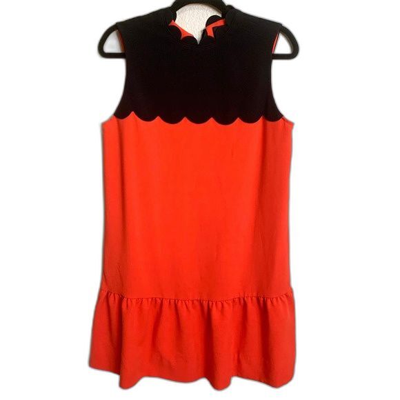 Victoria Beckham for target orange dress Scalloped Shift Dress size M posh spice - Picture 2 of 9